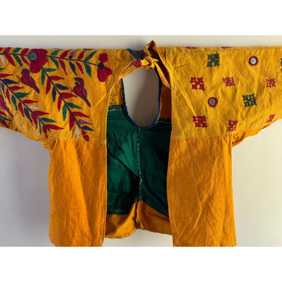 Vintage 90's Indian Traditional Mirrored Choli Tribal Banjara Gypsy Dance Top - Picture 3 of 4